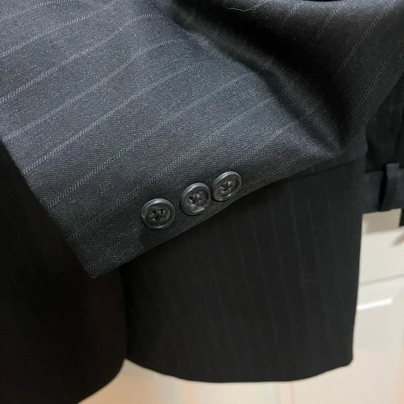 BROOKS 346 Charcoal Stripe Suit Jacket and Pants!